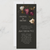Carte Dark Floral Wedding Program Elegant Burgundy (Devant)