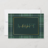 Carte Dark Green Tartan Polo Plaid Gift Certificate (Devant)