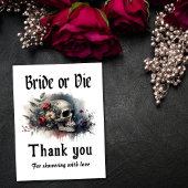 Carte Dark Moody Gothic Bride ou Die Fête des mariées