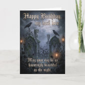 Carte Dark Romantic Eternal Gothic Love Raven Birthday  (Devant)