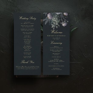 Carte Dark Romantic Moody Florals Peony Wedding Programm