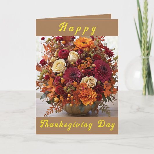 Carte d'arrangement floral de Thanksgiving (Devant)