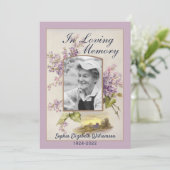 Carte d'arrangement funéraire pour l'avis de décès (Debout devant)