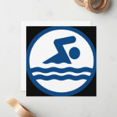 Carte d'arrêt circulaire de natation personnalisée (Devant/Arrière en situation)