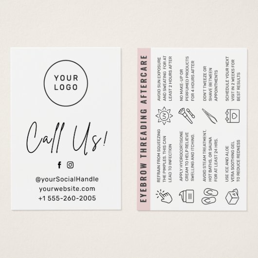 Carte d'arrière-garde du logo personnalisé (Devant & derrière)