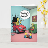 Carte d'arrivée pour la Fête des Pères (Fleur jaune)
