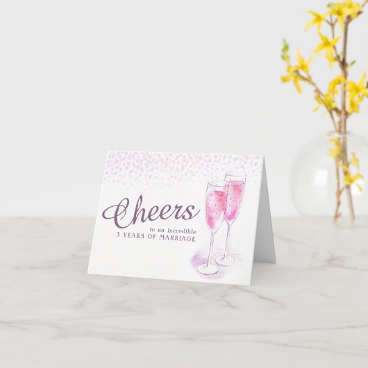 Carte d'art 3e anniversaire mariage en verre de ch (Fleur jaune)