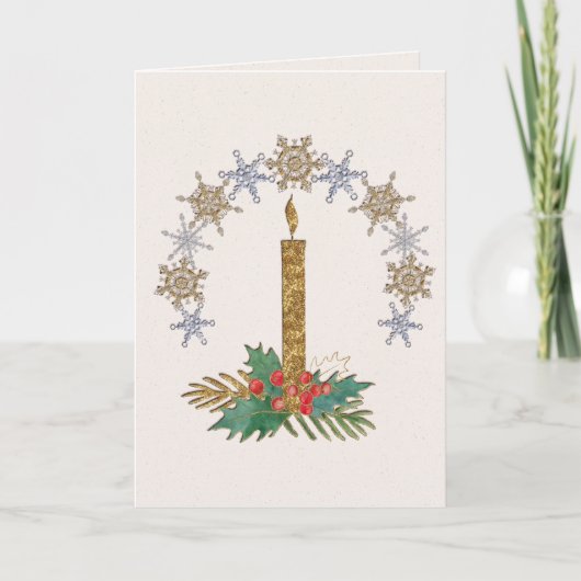 Carte d'art à la chandelle de Noël (Devant)
