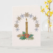 Carte d'art à la chandelle de Noël (Fleur jaune)