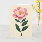 Carte d'art à la fleur rose (Fleur jaune)