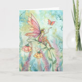 Carte d'art à l'aquarelle Papillon Fée (Devant)