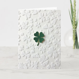 Carte d'art à motif de trèfle vert Lucky