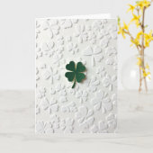 Carte d'art à motif de trèfle vert Lucky (Fleur jaune)