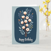 Carte d'art à pois fleuris (Fleur jaune)