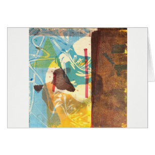 Carte d'art abstrait de pavot bleu