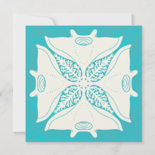 carte d'art aloha hawaïenne dos blanc