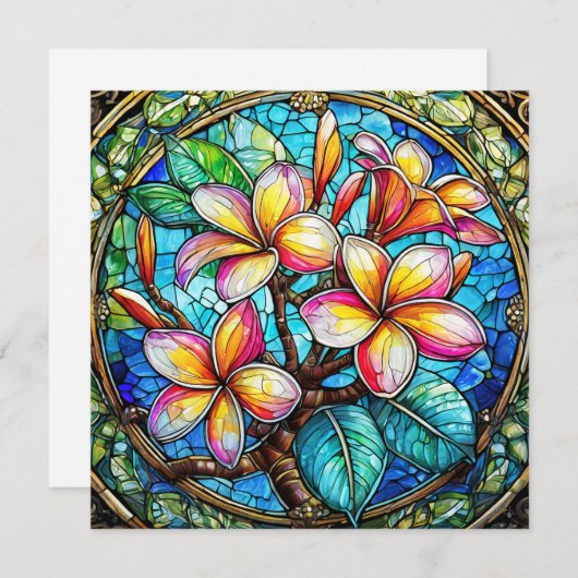 carte d'art aloha hawaïenne dos blanc (Devant / Derrière)