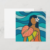 carte d'art aloha hawaïenne dos blanc (Devant / Derrière)