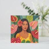 carte d'art aloha hawaïenne dos vierge (Debout devant)