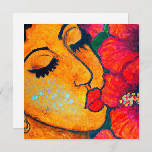 Carte d'art aloha hawaïenne vierge (Devant / Derrière)