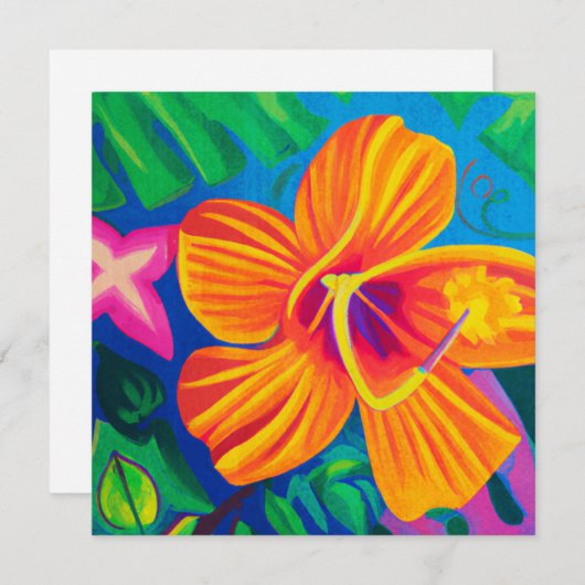 Carte d'art aloha hawaïenne vierge (Devant / Derrière)