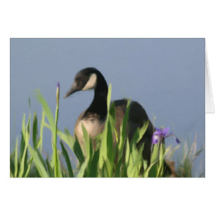 Carte d'art animal de Canada Goose Irises
