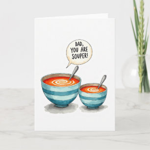 Carte d'art aquarelle Souper Papa
