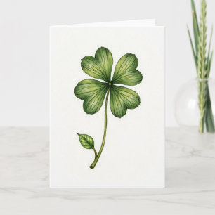 Carte d'art aquarelle Trèfle