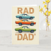 Carte d'art automobile rétro rad papa (Fleur jaune)