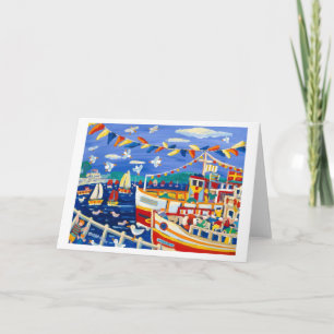 Carte d'art : Beany Casquettes et bateaux de plais