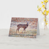Carte d'art Big Strong Buck Deer Bible Verse (Fleur jaune)