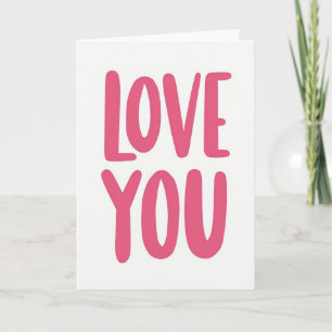 Carte d'art Bold Love You rose