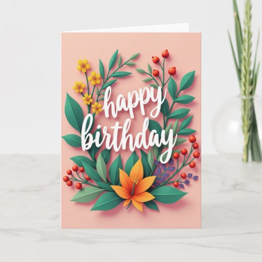 Carte d'art botanique d'anniversaire (Devant)