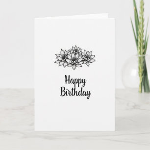 Carte d'art botanique pour vœu d'anniversaire