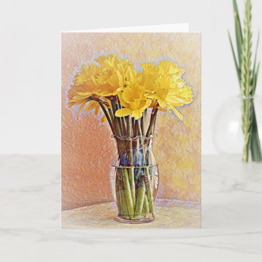 Carte d'art Bouquet of Yellow Glow Daffodil Flower (Devant)