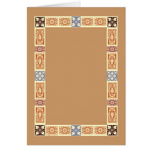 Carte d'art Brown bleu vierge à la frontière d'aut (Devant)