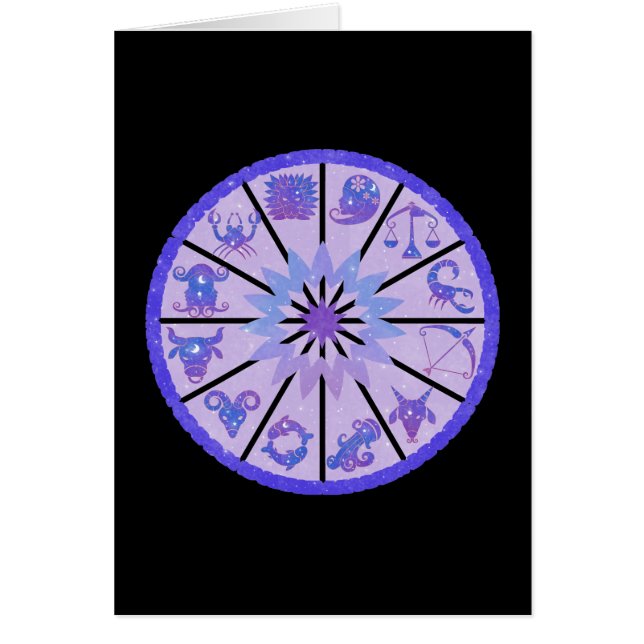 Carte d'art céleste de la roue du zodiaque (Devant)