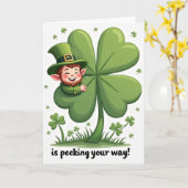 Carte d'art Chance du Leprechaun Trèfle (Fleur jaune)