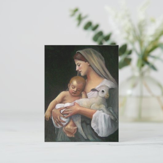 CARTE D'ART CLASSIQUE DE NOËL : MADONNA & ENFANT (Debout devant)