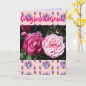 Carte d'art Congatations Florales Fleur Rose (Fleur jaune)
