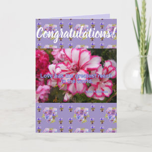 Carte d'art Congatations Florales Fleur Rose