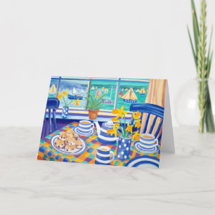 Carte d'art : Cornish Teatime ( Cornish Blue )