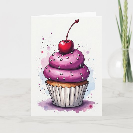 Carte d'art Cupcake Sucré (Devant)