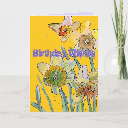 Carte d'art Daffodicolor Yellow Spring Flower (Devant)