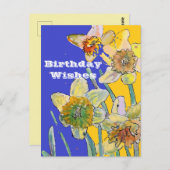 Carte d'art Daffodicolor Yellow Spring Flower (Devant / Derrière)