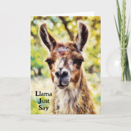 Carte d'art d'anniversaire Cute Pun Llama (Devant)