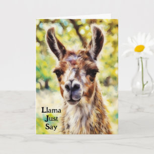 Carte d'art d'anniversaire Cute Pun Llama