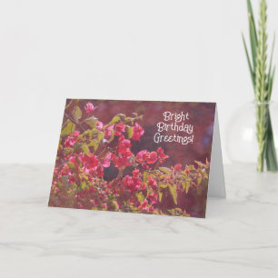 Carte d'art d'anniversaire Sunshine Pink Flowers