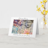 Carte d'art d'aquarelle de Bouddha de citation de (Fleur jaune)