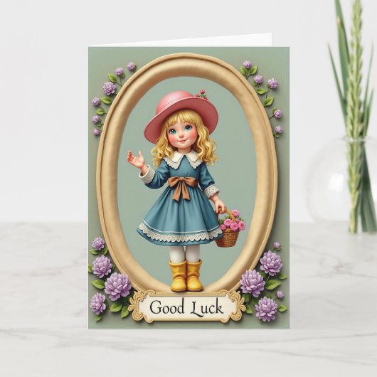 Carte d'art de Bonne Chance Fille (Devant)